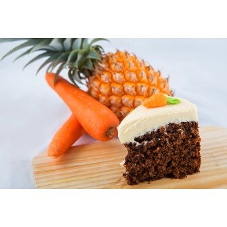 Luxury Carrot Cake topped with Cream Cheese Frosting