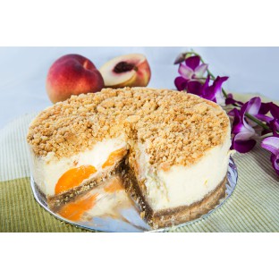 Rich Peach Crumble Baked Cheese Cake